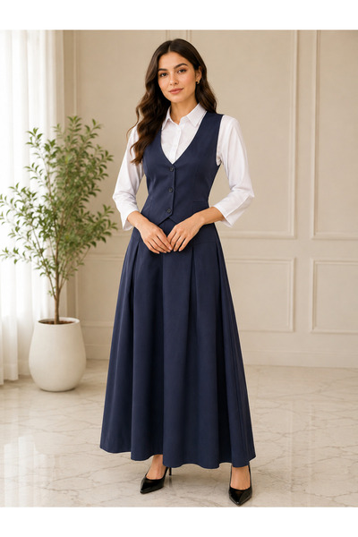 Generic Brand Kazir School Skirt, Navy Blue, Width 28 and Length 34 Inches, w...