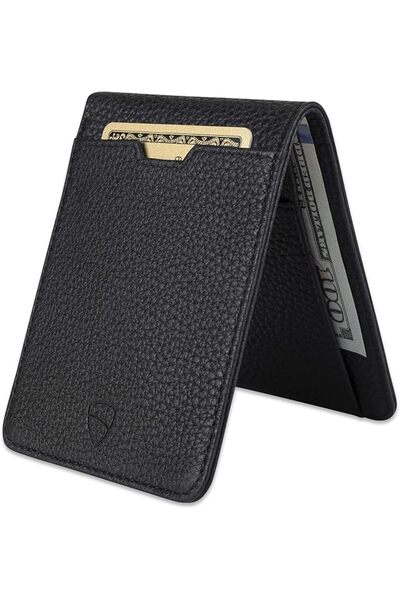 Vaultskin MANHATTAN Slim Leather Bifold RFID Wallet for Men | Front pocket mi...