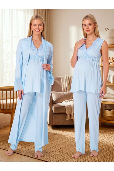 Lohussa طقم بيجامة للحوامل من القطن بنسبة 100% بتصميم جديد من الموسم الجديد، ...