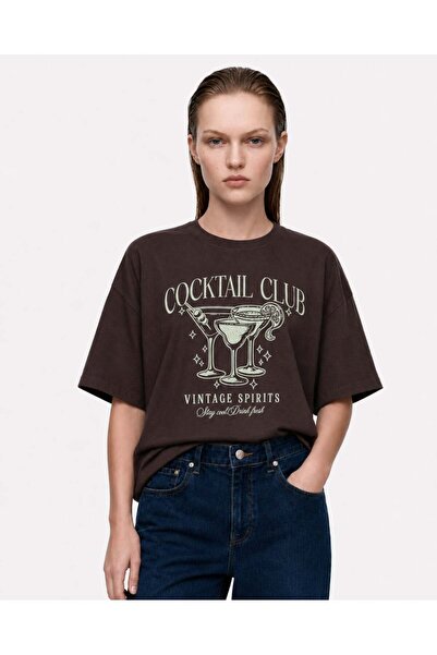 HAKKE Coctail Club Printed Oversize T-Shirt