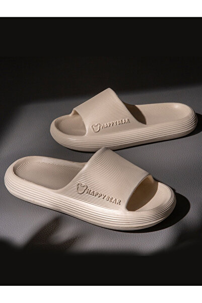 Take Two By Styli Beige Textured Comfort Slides