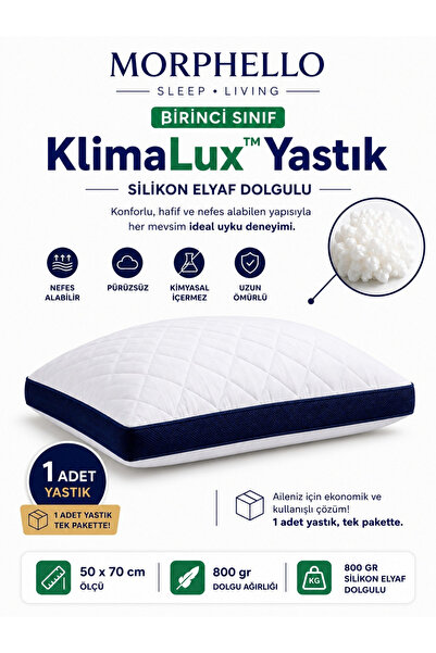 MORPHELLO **Morphello KlimaLux Klimalı Yastık 50x70 cm – Nefes Alan Yan Bantl...