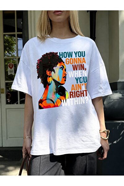 Generic Brand Colorful Afro Woman With Inspirational Quote,casual wear,100% c...