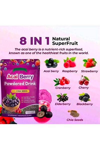 Generic Brand FITGUM Acai Berry Powdered Drink with Chia Seeds