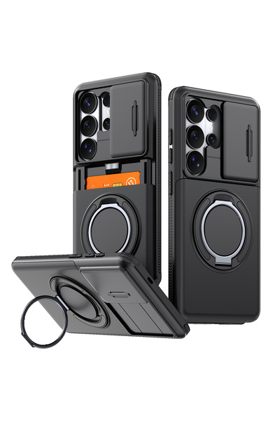 Choice42 Galaxy S26 Ultra Black Slide Camera Fold Bracket Bumper Case For S26...