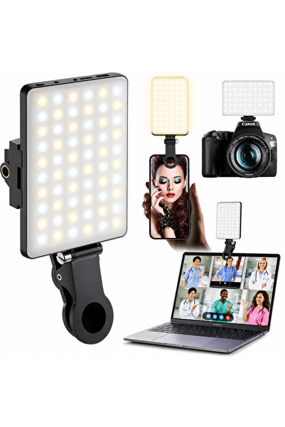 Choice VL60 BLACK Portable Clip On Selfie Light LED Fill Light 3 Modes Video ...