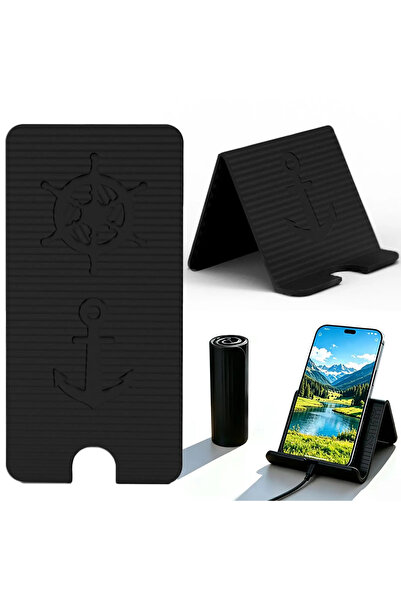 Choice1 Black Flexible Phone Stand Foldable Silicone Desktop Tablet Holder An...