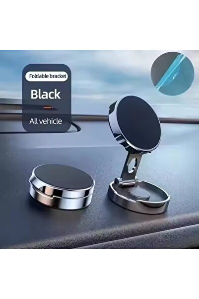 choice2 Black Round Folding Magnetic Car Holder 360 Degree Rotatable Mobile P...