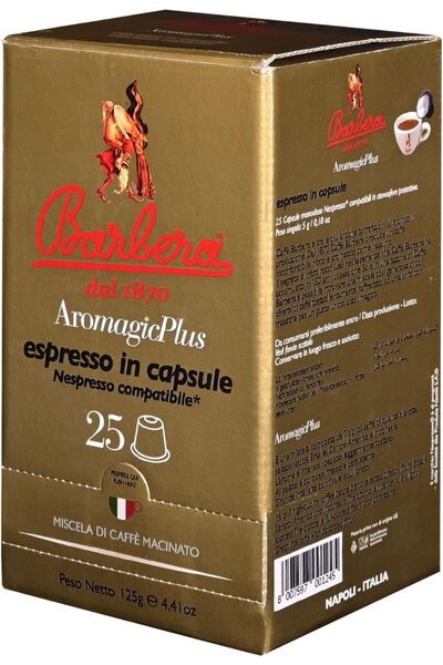 Barbera Aromagic Plus Espresso Coffee Capsules, Individually Wrapped Capsule,...