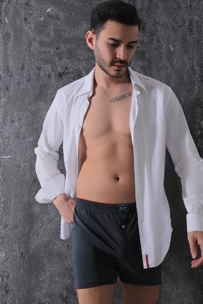 ELİT zümrüt Shock Men's Cotton Buttoned Terry Waist Boxer 3-Pack