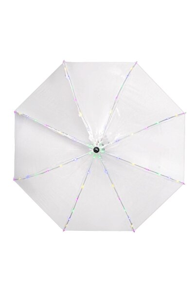 Zâna Casei Umbrelă de ploaie automată, transparentă, cu LED multicolor, 82cm