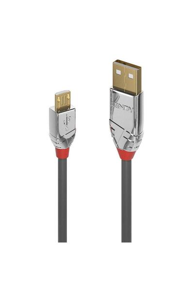 LİNDY Cablu USB 2.0 Tip A la Micro-B, 3m, Cromo Line, Gri