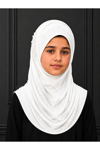 Linda Hijab Linda Premium Rayon Hijab for kids Peach Embellished Islamic Head...