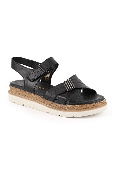 Mammamia Women's Sandals Daily Genuine Leather Stoned Cross-Strapped Anatomic...