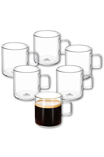 WILMAX ENGLAND Ceasca Termo Sticla Dubla, 100 ml, Cafea Ceai Espresso, Transp...