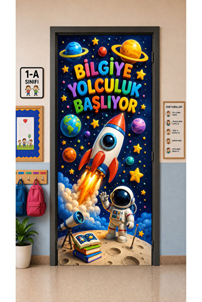 PROMISEBACKDROP2 190x75cm Husă elastică pentru ușa sălii de clasă, Husă texti...