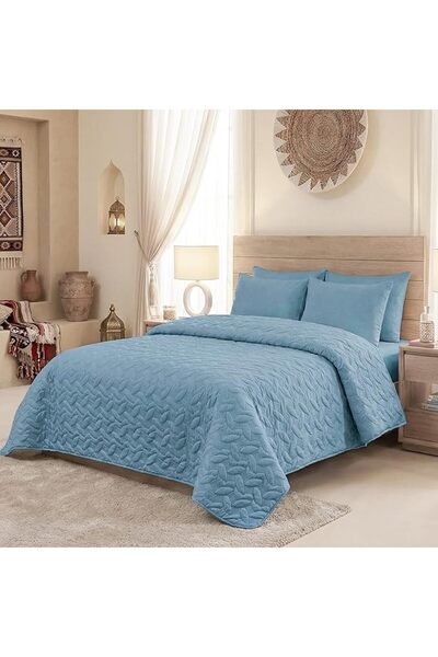 Master Home Textile MASTER Microfiber Plain Bedspread Set, Fits 200 x 200 cm ...