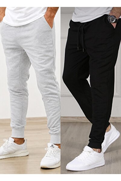 TORUK MAKTO Set de 2 pantaloni de trening unisex cu tiv cu nervuri Jogger, cu...