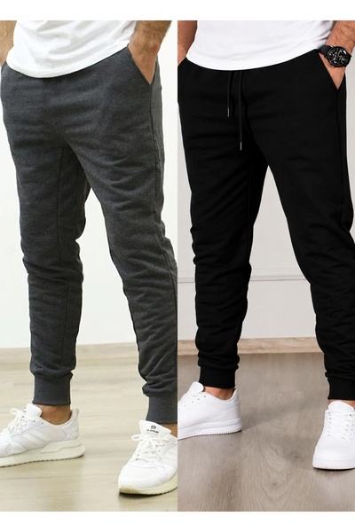 TORUK MAKTO Set de 2 pantaloni de trening unisex cu tiv cu nervuri Jogger, cu...