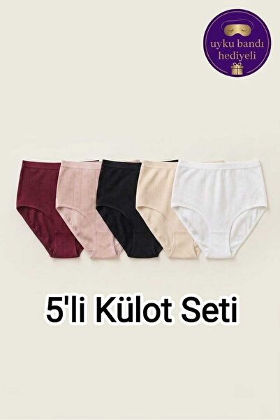 Tutku 5-Pack Women's Cotton Plus Size High Waist Panties - Self-Patterned Jac...