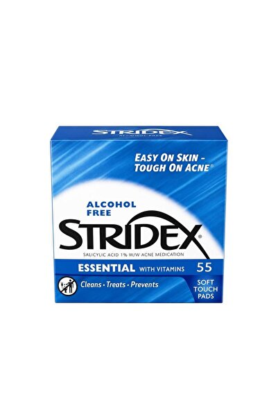 Stridex Essential Alcohol Free Acne Pads with Vitamins – 55 Soft Touch Pads