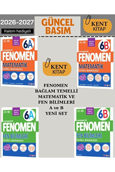 Fenomen Yayıncılık Fenomen 6.Sınıf Matematik - Fen Bilimleri A ve B Set 2026 ...
