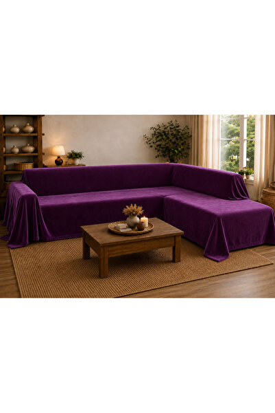 Sister Home Design 500X200 cm L Corner Sofa Cover Island Linen Natural Color ...