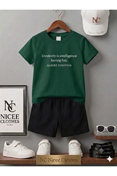 Leto Lykia Summer Children's T-Shirt Shorts Unisex (Albert Text Printed)