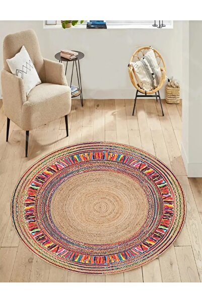 PERA HOME PERA ETNİK HASIR DESENLİ ÇOK RENKLİ DİJİTAL BASKI HALI