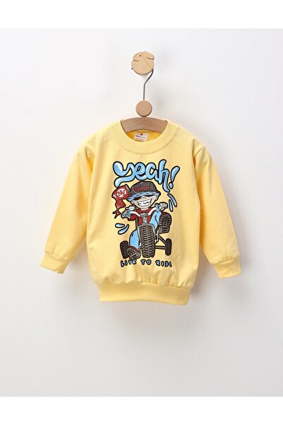 MiniKids Bluza plusata Live To Ride, galben