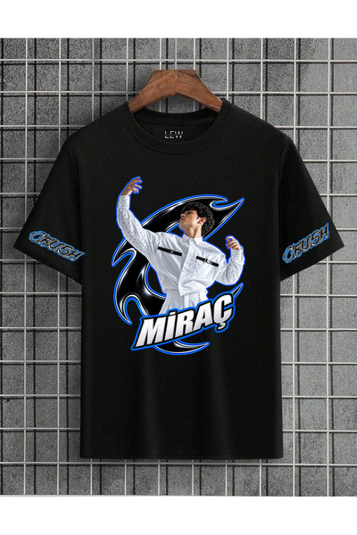 lovver Tricou din bumbac imprimat premium cu design special Crush Miraç Conce...