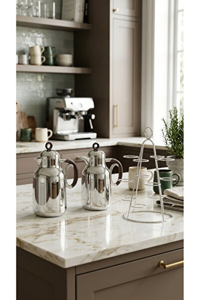Generic Luxury Tea & Coffee Set Plastic Inner Glass Outer Teapot with Metal C...