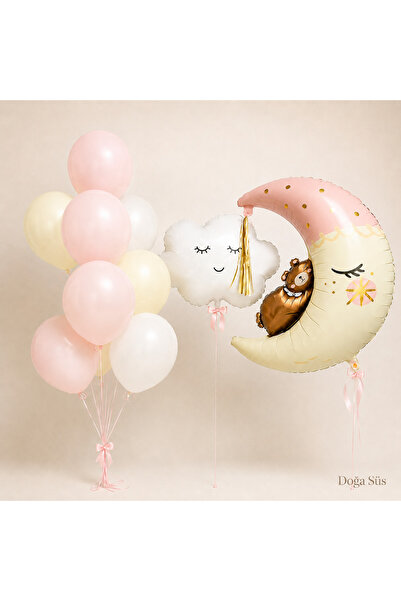 Doğasüs Aydedeli Ayıcıklı Bulutlu Hoşgeldin Bebek Balon Seti Baby Shower
