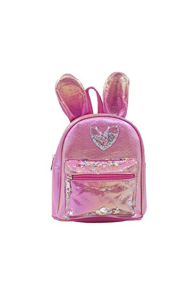 BUYNUK Pink Bunny Ear Glitter Backpack for Girls | Cute Sequin School Bag wit...