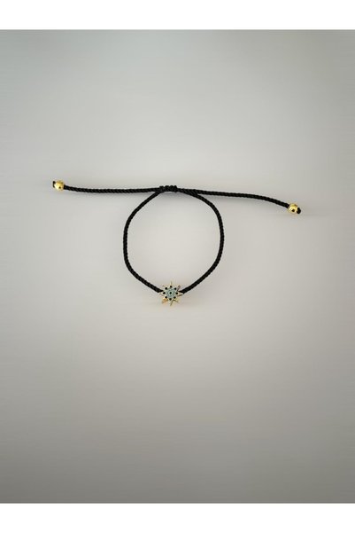 the matdesign Star Model Black Color Adjustable Rope Bracelet