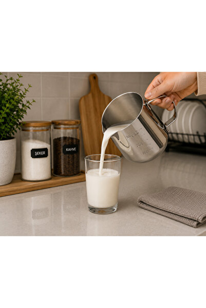 YDGR 350 ml Paslanmaz Çelik Süt Köpürtme Potu – Barista Kahve Sütlüğü ve Latte Art Pitcher