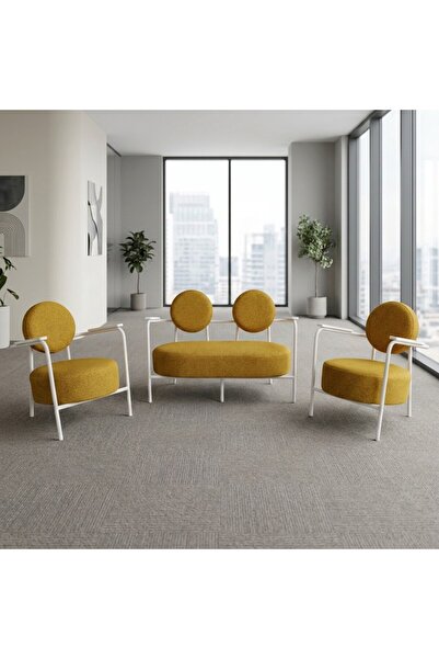 Azra Mobilya Venüs 2+1+1 Soft Kumaş Ofis & Büro İş Yeri Bekleme Koltuğu Takım...