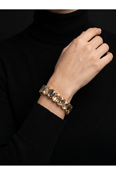 Valmont Accessories Kadın Altın Renk Şampanya Baget Taşlı Bileklik