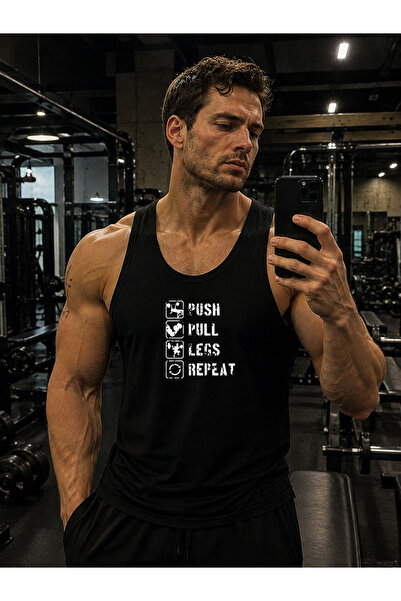 cesita Gym Dumbbell Printed Men's Gym Fitness Athlete Tank Top