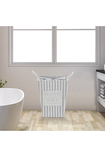Cannon Laundry Basket Square 45x35cm Iron Frame Stripe Print #2