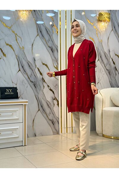 NY Mehlika Exclusive سترة نيو مهليكا كولد سوتير مزينة بالأحجار من الأمام 3246