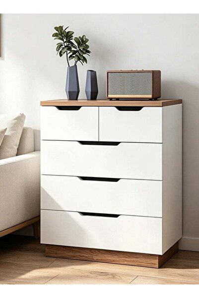 Generic Simple Bedside Table with 5 Drawer, Modern Side Table Nightstand with...