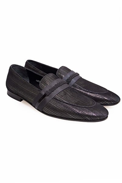 FRANCO CALVANI Black Color Laceless Genuine Suede Leather Men's Shoes
