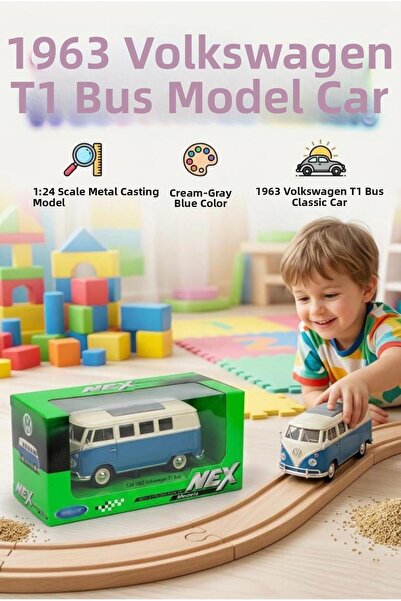 Tıfıl Toys سيارة لعبة موديل 1963 فولكس فاجن T1 باص من ويلي بمقياس 1:24، أصلية...