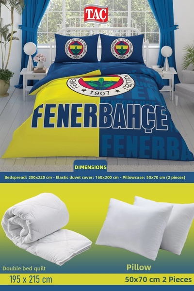 Taç Σετ κλινοσκεπασμάτων Fenerbahçe Parçalı Logo για διπλό κρεβάτι 7 τεμαχίων...