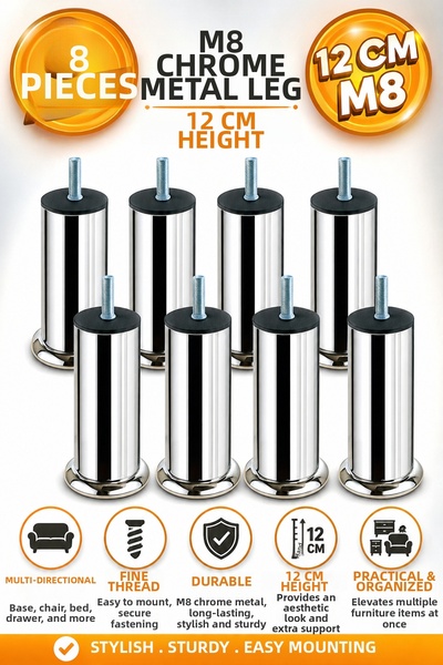 Badem10 Βάση Πολυθρόνα Κρεβάτι Καναπέ-Κρεβάτι - Λεπτό Δόντι Μετρικό, 8 mm Χρώ...