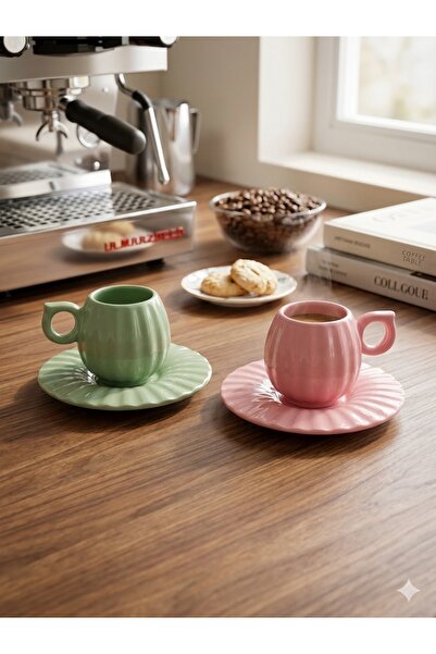 kasımoğulları concept Oyster Design Plate with Double Espresso and Turkish Co...
