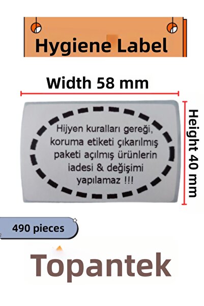 TOPTANTEK Hygiene Label Protection Tape Total 490 Pieces