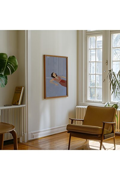 Tuba Decor Tablou într-o singură bucată cu ramă din lemn - Femeie zburătoare