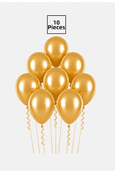 Balonsan 10 بالونات ذهبية معدنية